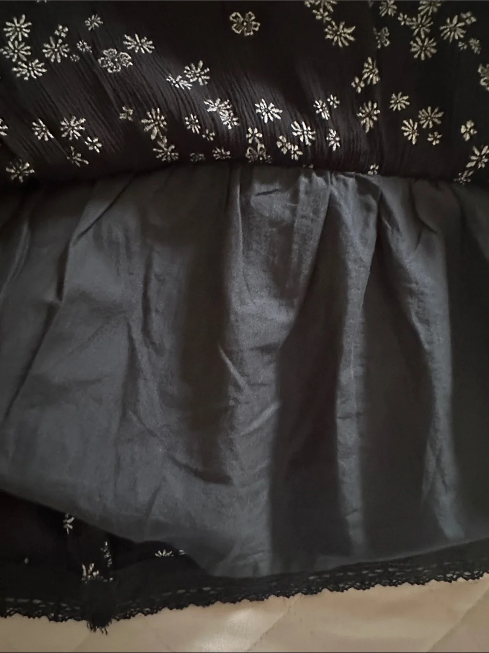 SO Black Floral Tiered Skater Skirt